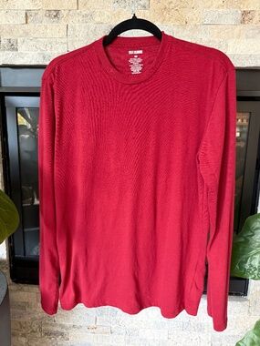 True Classic Long Sleeve Crew Neck Tee - red